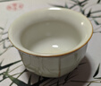 奈迅茶杯陶瓷功夫茶具品茗杯青花主人杯单杯手绘白瓷紫砂杯子 黄汝窑条纹杯 200mL以下 实拍图