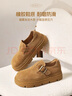 百丽厚底保暖毛毛鞋女2025冬新二层牛皮复古勃肯鞋JD009DM5 灰毛里 38 实拍图