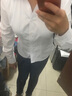 佐马仕 冰丝抗皱职业装衬衫女长袖女士正装修身商务白色工装长袖衬衣女 F087-13藏青 36/M（88斤-98斤） 实拍图