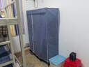 柜主人简易衣柜家用卧室钢架加粗厚收纳布衣柜出租房屋组装布艺挂衣橱子 长125青灰（黑管加固） 实拍图