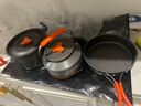 北岳户外锅具露营炊具烧水茶壶煎锅便携野外锅具野营吊锅套锅用品套装 铝合金三件套(3-4人煎煮壶组合) 实拍图