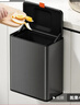 家华厨房垃圾桶8L黑色壁挂式不锈钢带盖家用橱柜门悬挂夹缝大号6601 实拍图