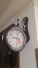 康巴丝（Compas）双面挂钟欧式石英钟挂表客厅餐厅摇摆时钟表摆钟钟表 1011木纹 实拍图