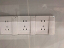 德力西（DELIXI）开关插座面板 CD821系列 10A五孔插座带一开双控开关 时尚白大板 实拍图