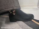 觅艳 妈妈鞋子软皮靴子女鞋棉鞋秋冬季中跟加绒女靴中年中老年皮鞋 黑色 单里 39 实拍图