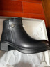 红蜻蜓品牌靴子女士牛皮短筒女靴加绒保暖显瘦瘦靴女软皮靴 WTC434401C 实拍图