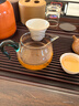 金镶玉 玻璃公道杯分茶器配件加厚耐热透明高硼硅 绿矮款公杯 实拍图