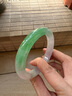 缅甸冰种翡翠甜绿玉手镯贵妃飘花满阳绿玻璃种冰透翡翠玉镯子 59-60mm 实拍图