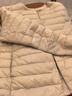 鸭鸭（YAYA）佟丽娅同款轻薄羽绒服女新款冬季短款圆领内胆修身时尚薄外套男 米白色【女款无领】 L 【建议100-115斤】 实拍图