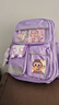 靓宝宝拉布布小学生书包女生女孩三到六大容量儿童减负护脊一年级超轻便 小号紫色(1-2年级) 实拍图
