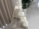 八海鸟家用折叠梯子四步小人字梯加厚加粗简易收纳奶白色多功能室内客厅 实拍图