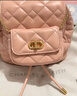 CHARLES&KEITH菱格大容量柔软多用背包书包双肩包包女包生日礼物CK2-60151400 粉红色Pink S 实拍图
