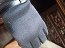 南极人半指手套男士冬季保暖开车加绒防风半截露指手套男N2E8X88571 黑 实拍图