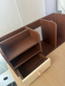 第一森林（First Forest）书架桌面书桌收纳置物架办公桌文件架分层架简易学习桌书本收纳架 【左侧带抽】胡桃色56*18*25cm 实拍图