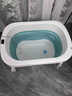 奔麦婴儿洗澡盆泡澡桶新生儿童澡盆宝宝浴桶浴盆游泳桶家用可坐可躺 可坐可躺+浴凳丨蓝 实拍图