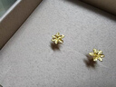 六福珠宝 足金栀子花黄金耳钉 计价G01G0027DS 约1.00克 实拍图