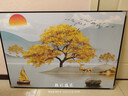 福禄客厅装饰画轻奢沙发背景墙挂画北欧石来运转现代简约鹿三联画 旭日高升（铝合金外框） 左右50*70中100*70-晶瓷膜黑框 实拍图