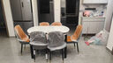 奥利克丝 亮光岩板餐桌椅组合 现代简约实木餐桌可伸缩折叠圆桌吃饭桌子 亮光雪山白-黑白框架轻奢皮椅款 1.2米 一桌六椅【12MM加厚岩板】 实拍图