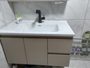 帝王洁具上市企业/陶瓷一体盆浴室柜 卫生间卫浴柜一体盆洗手洗脸盆柜组合 0.9米/标准半镜柜/W1奶油色 实拍图