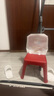 禧天龙加厚防滑耐磨家用餐椅休闲板圆凳大号换鞋凳子塑料凳靠背凳红色 实拍图
