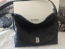 半坡饰族（bampo）中号绵绵包hobo托特包头层牛皮大容量单肩斜挎包软包元旦礼物 墨碳黑（中号升级拉链款） 实拍图
