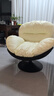 欧木希北欧风单人沙发椅旋转蛋壳椅子客厅家用懒人沙发看书轻奢休闲躺椅 高级黑拼白色（公仔棉） 实拍图