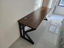 韵他实木电脑桌子双人电竞桌台式办公桌简约现代学习桌长方形书桌 黑胡桃桌+黑架【18mm实木桌面】冲量价 200*60*75cm 实拍图