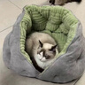 KimPets狗窝冬季保暖安全感狗床中小型犬泰迪比熊睡觉用半封闭宠物床猫窝 抹茶松绿【冬日保暖 亲肤柔软】 L码-70*60cm（建议30斤内宠物） 实拍图