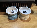 憨憨乐园猫碗陶瓷猫粮双碗斜口狗碗狗盆狗粮宠物幼猫咪吃饭食盆喝水喂食 实拍图