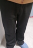 真维斯（Jeanswest）加厚斜纹直筒裤加绒重磅卫裤男2025秋冬宽松百搭运动休闲裤保暖裤 黑色 纯色 XL 实拍图