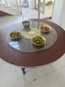 依恋达折叠式餐桌家用餐桌带转盘桌子中式饭桌酒店商用圆桌子可折叠餐桌 黑胡桃【玻璃转盘+桌面+桌腿】 1.3m 可坐8-10人 实拍图