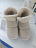 朴西麂皮绒雪地靴女加厚绒毛棉鞋女款户外防寒秋冬季保暖加绒雪地棉鞋 米白 36 【36-37】 实拍图