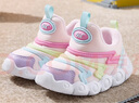 361°儿童学步鞋25冬男女童软弹毛毛虫鞋加绒保暖运动宝宝棉鞋 粉25 实拍图