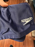 速比涛（Speedo）成人泳帽聚酯纤维纯色游泳布帽入门款舒适不勒轻盈透气 深蓝色 实拍图