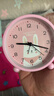 码仕 闹钟卡通儿童创意小闹钟可爱夜光学生床头钟懒人电子钟 粉色萌兔开学季 实拍图