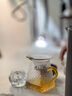 藏白 耐热玻璃茶漏公道杯家用加厚耐高温玻璃茶水分离器平分茶水漏斗滤网功夫茶具配件 锤纹黄把公杯+如意茶漏 实拍图