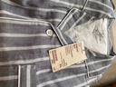 MUJI男式无侧缝双层纱织睡衣家居服 中灰色条纹5S XL  实拍图