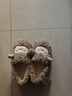 名创优品（MINISO）羊咩咩棉拖鞋女秋冬包跟家居室内厚底月子毛毛拖鞋深灰包跟42-43 实拍图