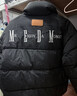 MEDM【王鹤棣同款】 90鸭绒国潮字母刺绣保暖立领羽绒服冬季外套 黑色粉字 L 实拍图