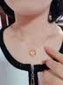 中国黄金（CHINA GOLD）莫比乌斯环黄金吊坠女足金锁骨项链爱无止境情人节礼物送女友老婆 【今/次日达】玫瑰礼盒+吊坠约0.3g【赠银镀金链】 实拍图