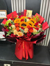 艾斯维娜鲜花速递向日葵混搭花束生日礼物全国同城配送 33朵玫瑰+5朵向日葵混搭花束 实拍图