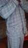 红豆居家男士精梳纯棉情侣睡衣男格纹长袖女士家居服 山黛蓝 XL 实拍图