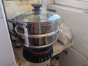 半球（PESKOE）电蒸锅多功能电热锅 32CM电炒锅电锅多用途锅铸铁锅身双层蒸笼QT1-32 实拍图