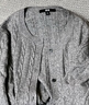 优衣库女装纽花圆领针织开衫/毛衣外套空调衫通勤秋冬新款481477 03 灰色 S 实拍图