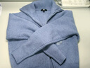 优衣库女装舒芙蕾拉链针织开衫/毛衣毛衫外套480490 62 粉蓝色 L /160/88A 实拍图