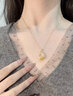 珍尚银中国黄金平安扣银项链女款玉吊坠妈妈生日新年礼物送母亲首饰S925 实拍图