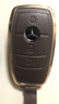 Ewitgo适用奔驰e300l钥匙套e260/GLC300L包C260L/EQE牛皮GLB扣GLE铝合金 A款-铝合金+咖色牛皮【皮扣款】 实拍图