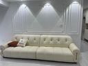 冬熊棉花糖真皮沙发法式奶油风客厅小户型轻奢白色钢琴键云朵沙发 【大四人位3.1米】 生态皮【豪华版】乳胶+4CM紫罗兰 实拍图