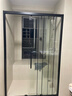 九牧一字形三联动推拉移门干湿分离淋浴房浴室卫生间玻璃隔断赠挡水条 雅黑（不锈钢窄边） 光玻1.1-1.19m（高1.9m） 实拍图