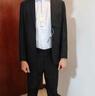 法蒙泽西服套装男士三件套商务职业正装小西装男结婚新郎上班修身外套男 黑色(西服+西裤+衬衫+大礼包) XL 【110-125斤】 实拍图